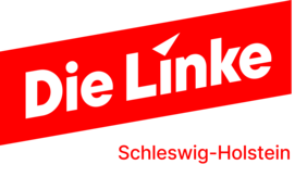 Logo der Partei Die Linke mit Untertitel Landesverband Schleswig-Holstein